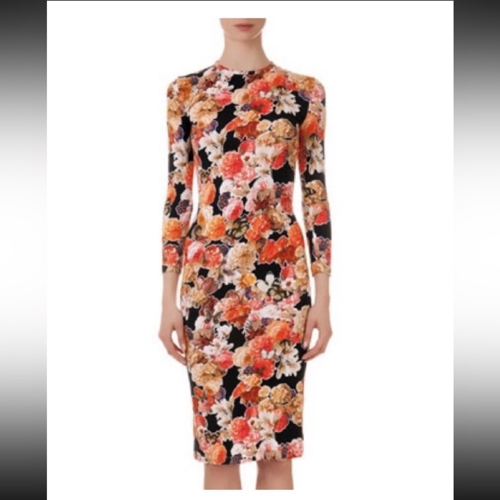 Givenchy Multicolor Floral Long Sleeve Dress - Picture 6 of 6
